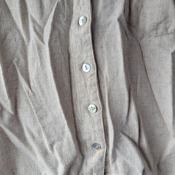 Apricot button-up viscose linen top sz 6 - Picture 5 of 8